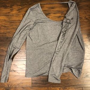 Gray long sleeve Orange Theory open back shirt
